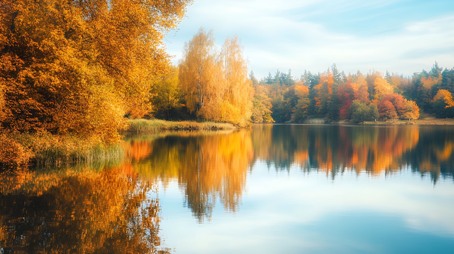 Autumnal Serenity by the Lake