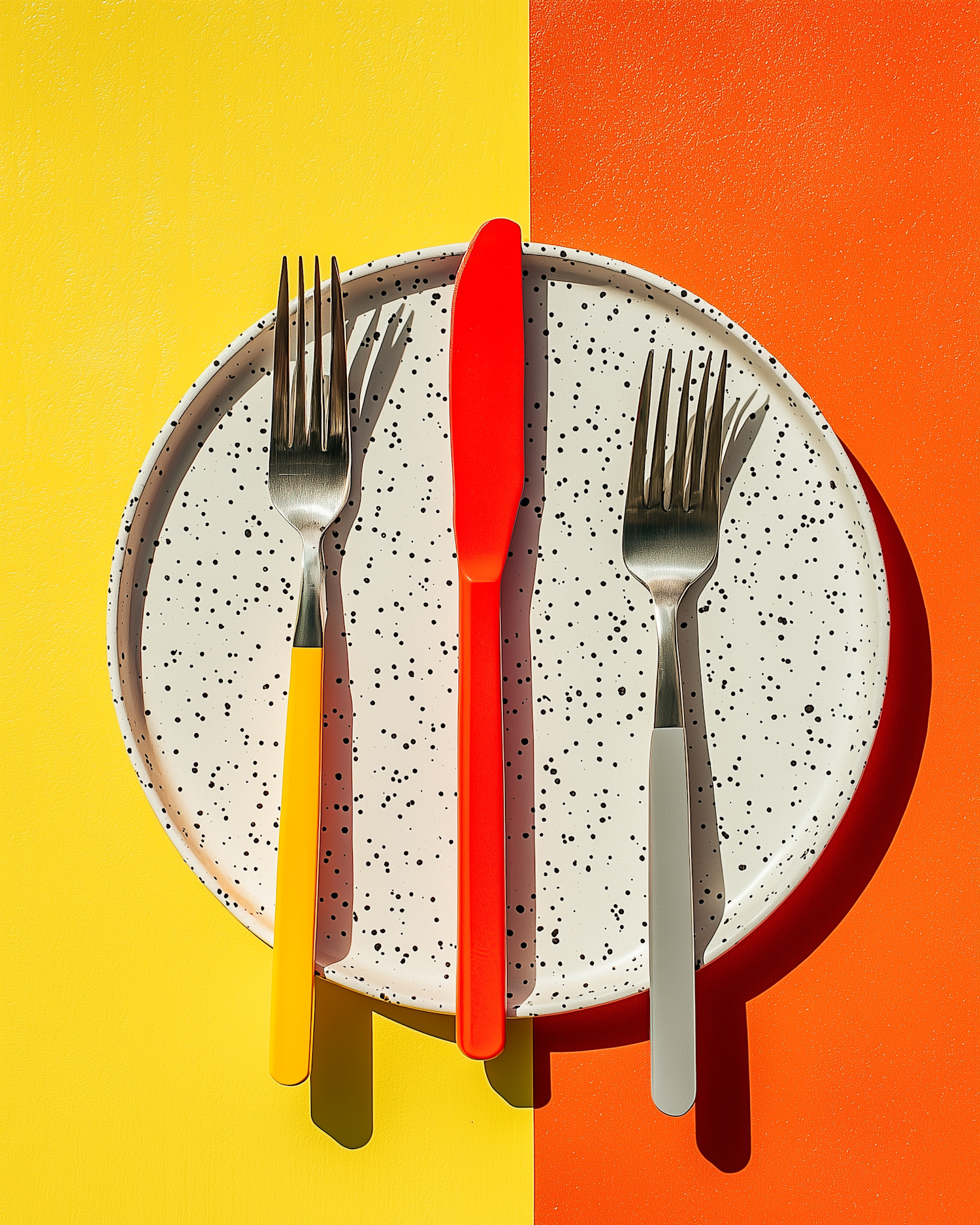 Colorful Cutlery Composition