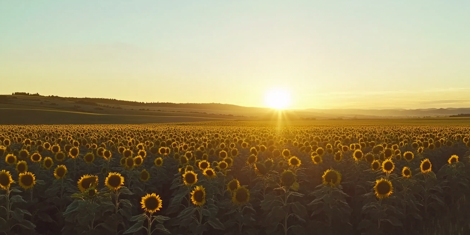 Sunflower Field at Sunset