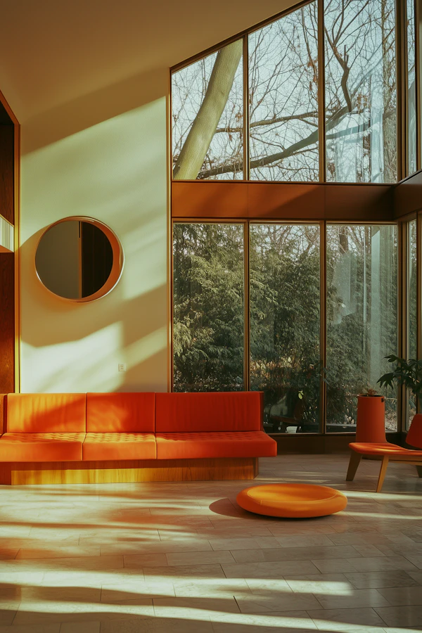 Modern Interior with Orange Sofa