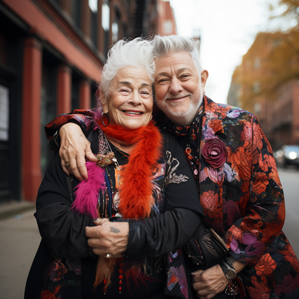 Elegant Senior Couple Radiating Joy