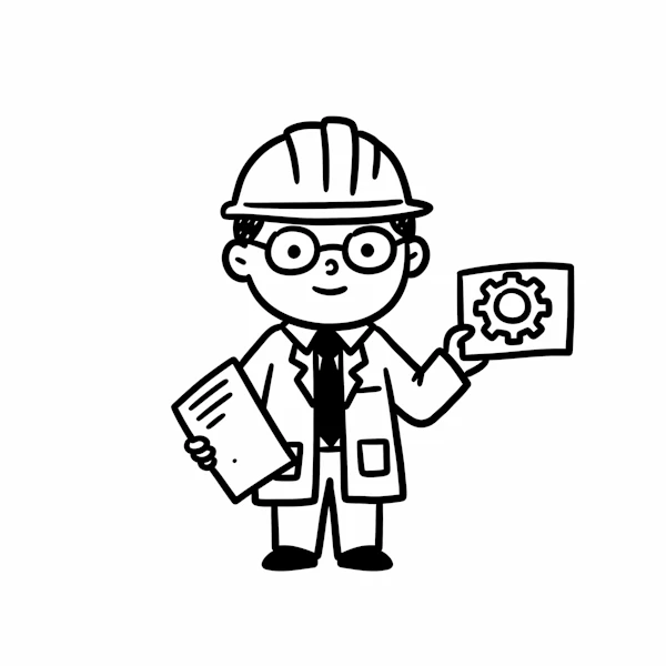 Cartoon Engineer Sketch
