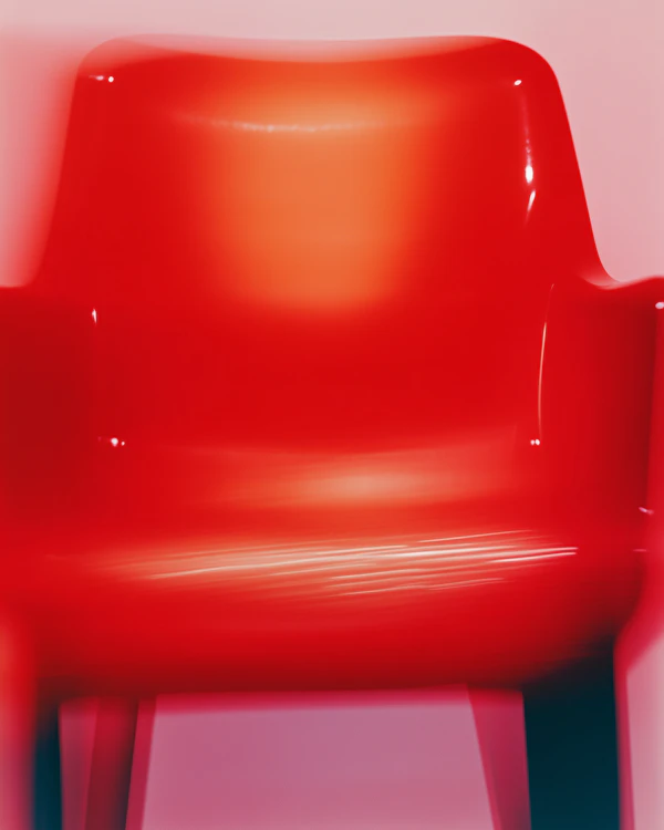 Glossy Red Chair Close-Up