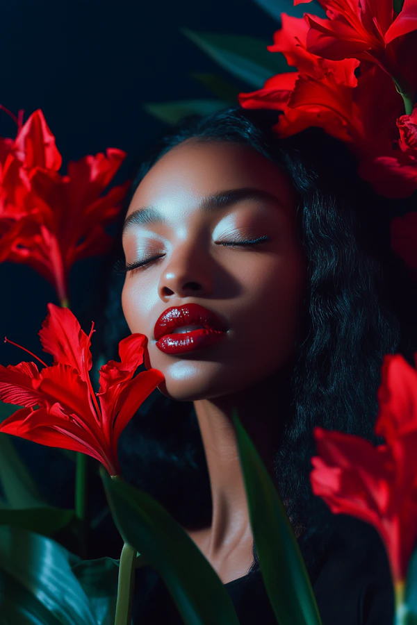 Serene Floral Portrait