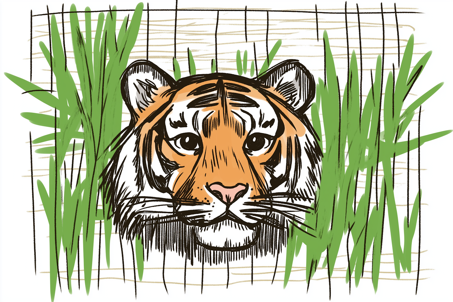 Hand-Drawn Tiger Illustration