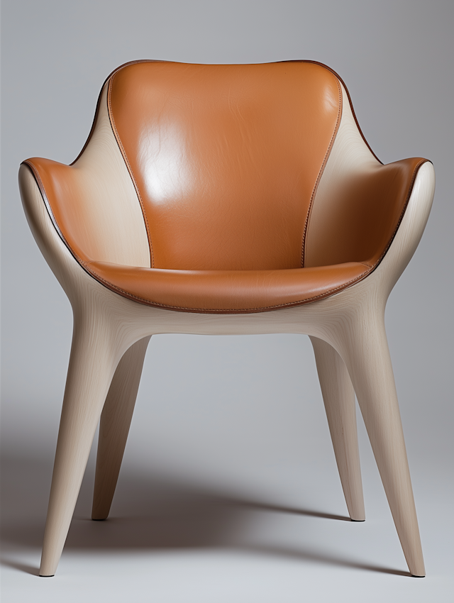 Modern Tan Leather Chair