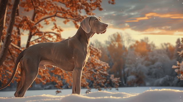 Serene Dog in Snowy Landscape