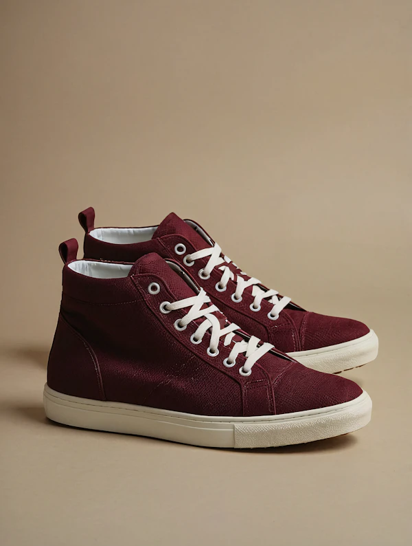 Burgundy High-Top Sneakers