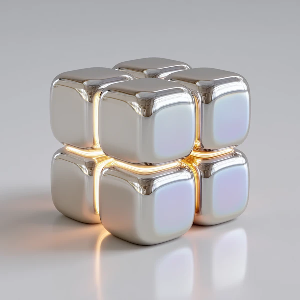 Futuristic Metallic Cube