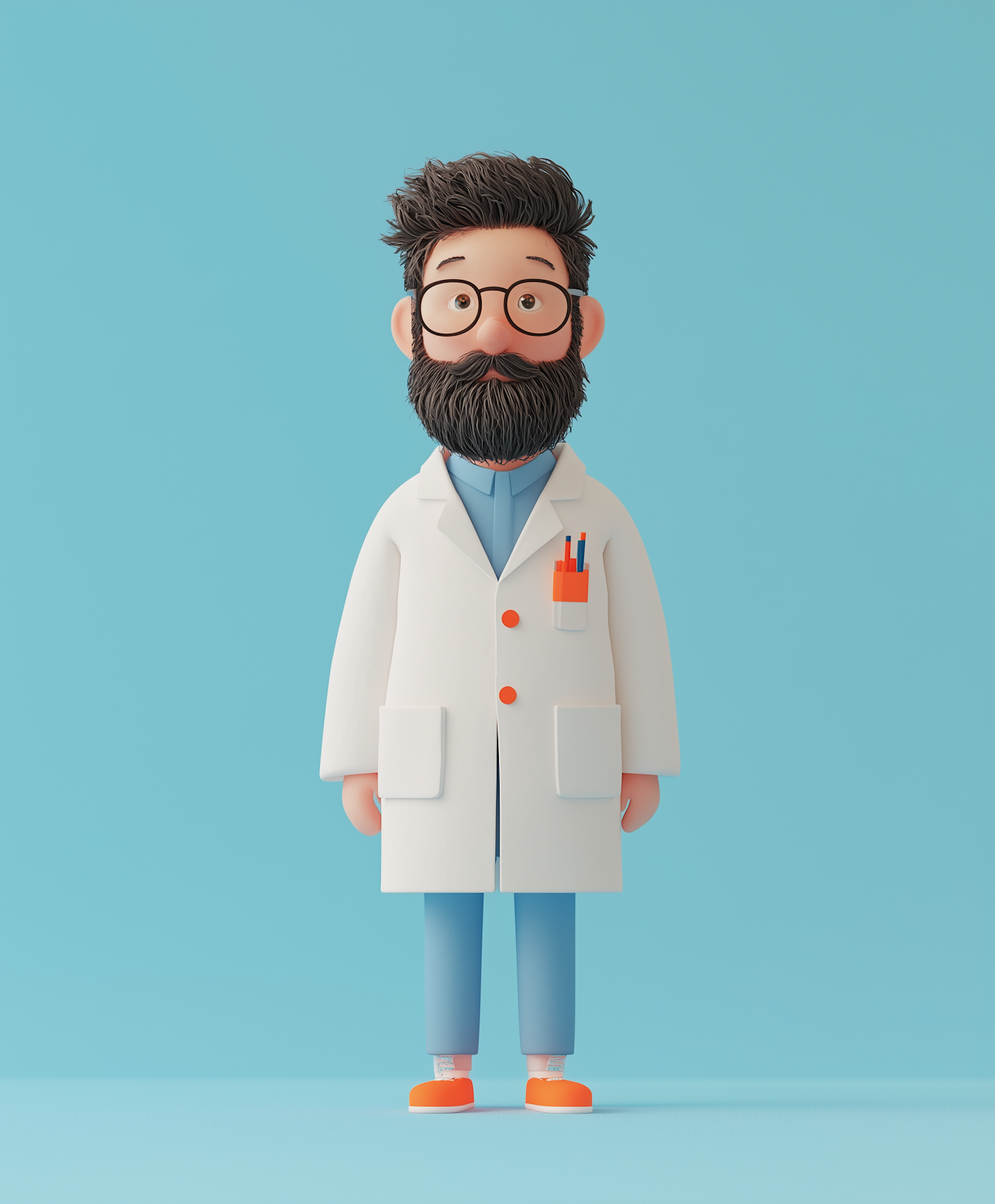 3D Illustration of Scholarly Scientist