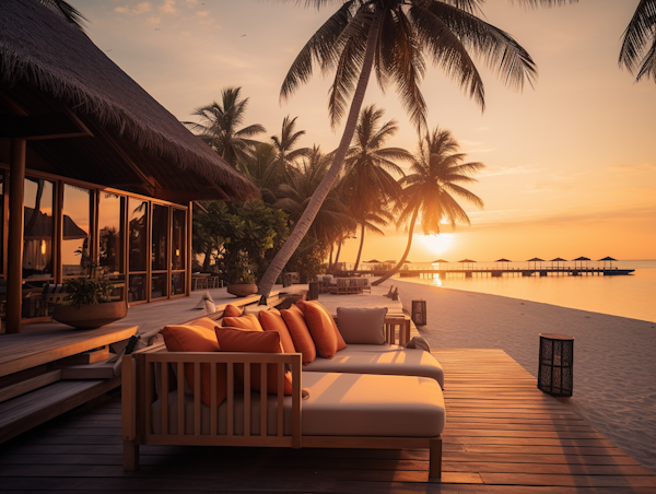 Sunset Serenity at the Tropical Beachfront Lounge