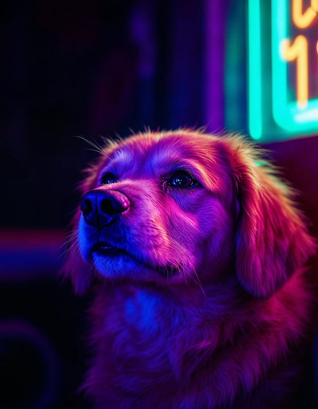 Neon Dog Portrait