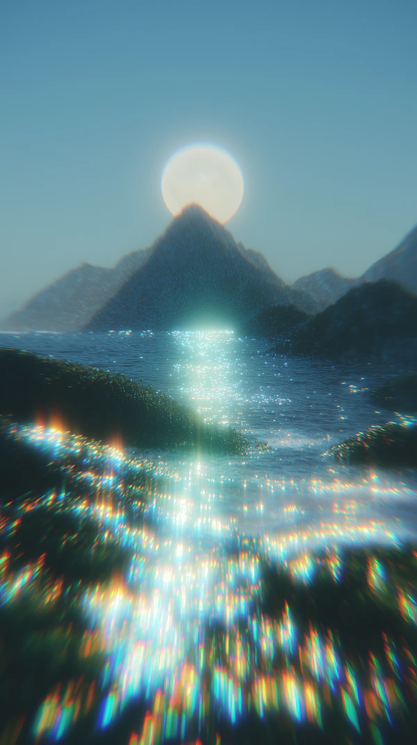 Moonlit Mountain Serenity