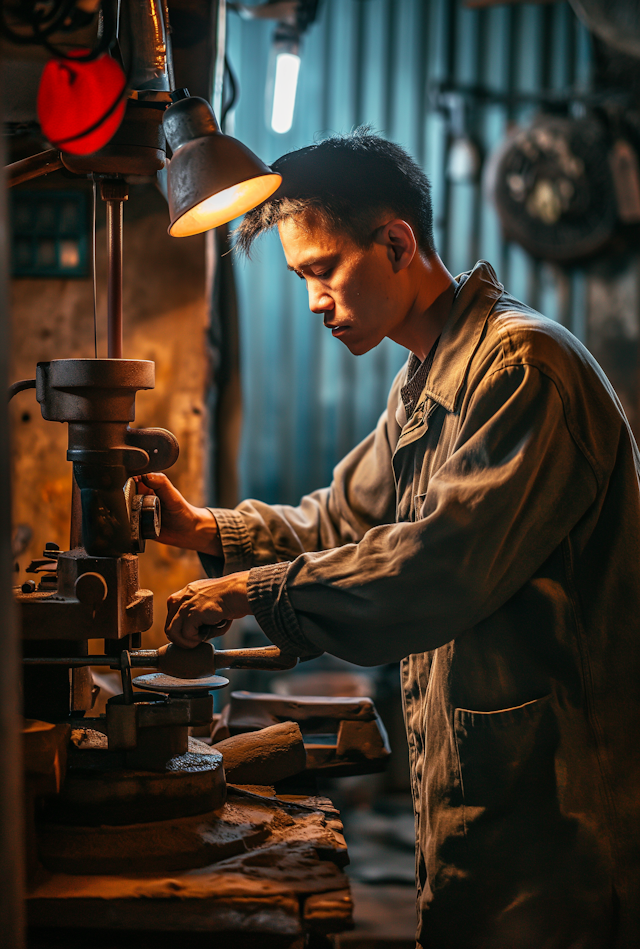 Craftsman At The Drill Press