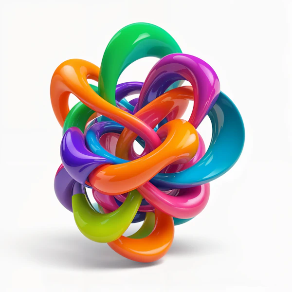 Colorful 3D Ribbon Art