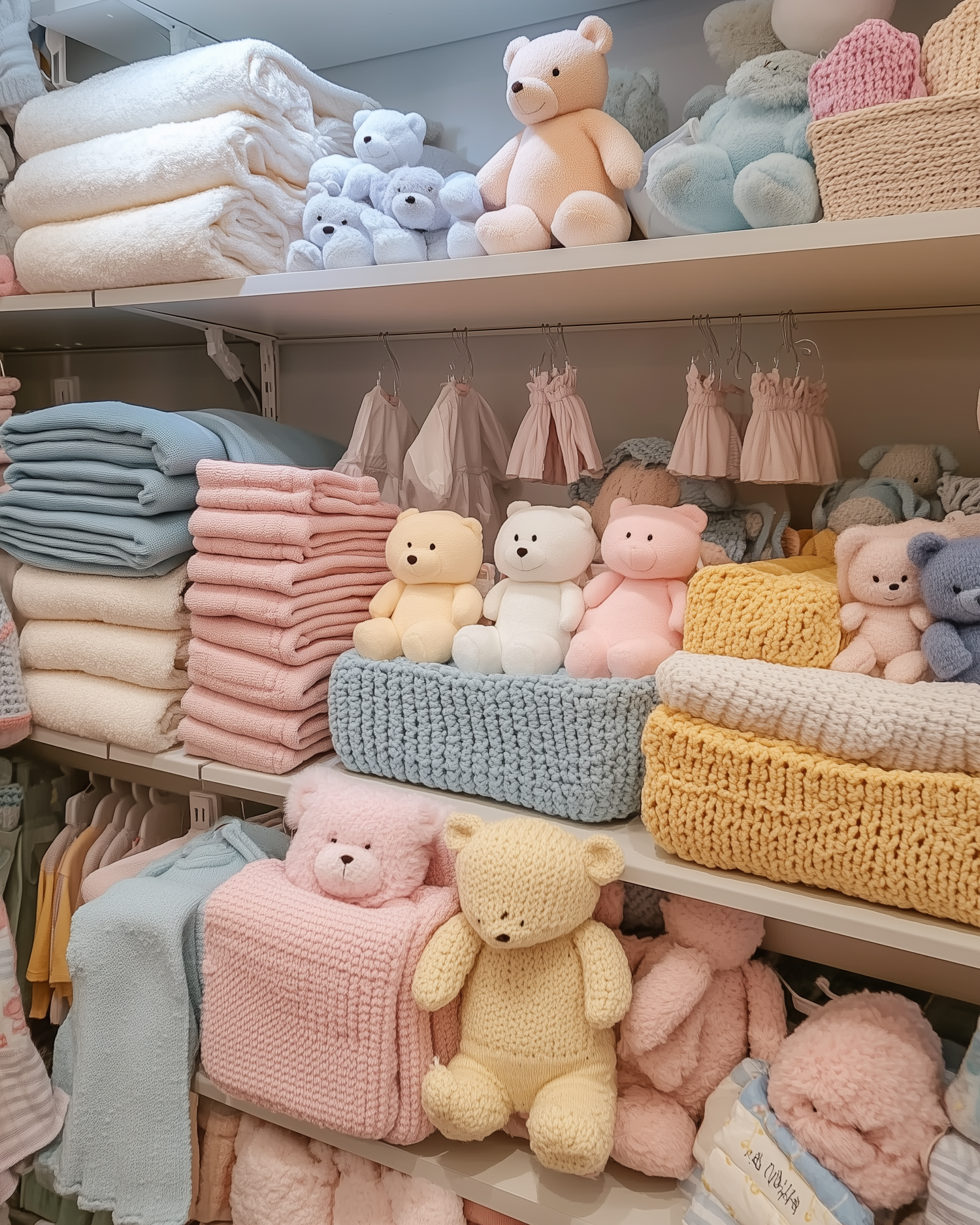 Pastel Baby Items Display