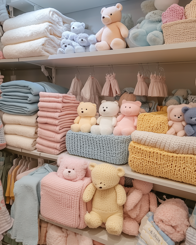 Pastel Baby Items Display