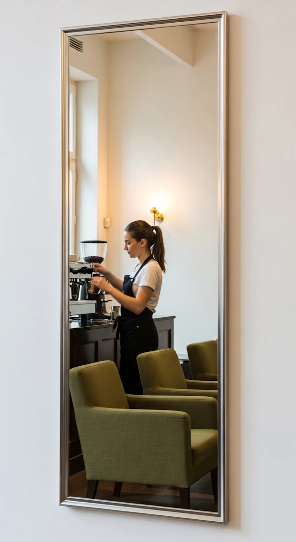 Barista in Café Mirror