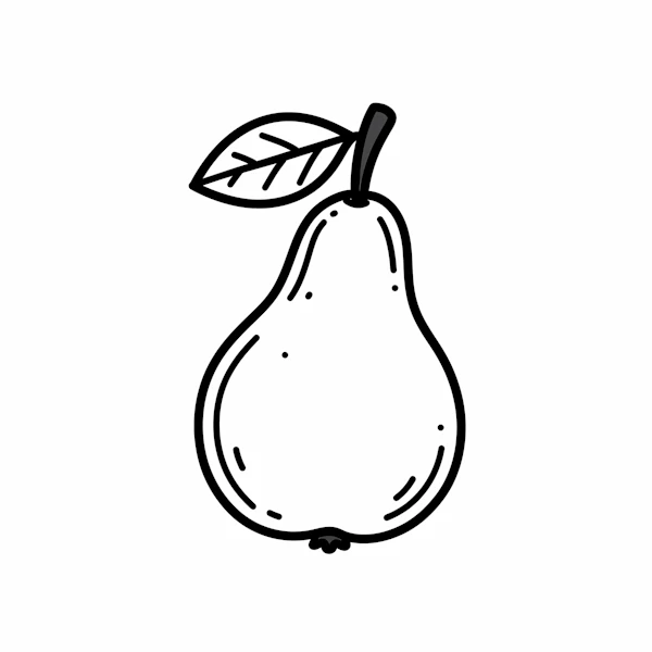 Minimalist Pear Drawing