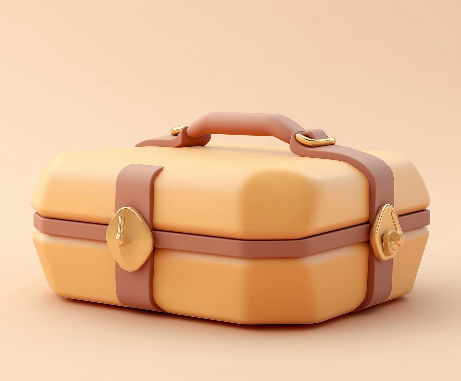 Stylized 3D Model Orange Suitcase