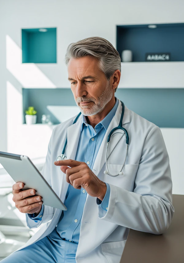 Doctor Using Tablet