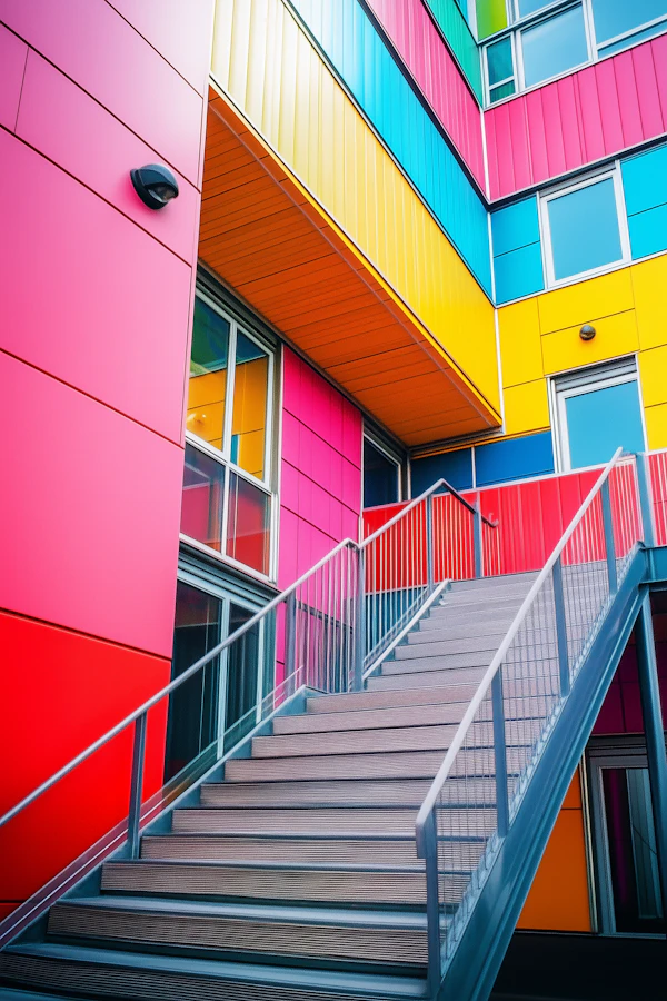 Vibrant Modern Architectural Facade