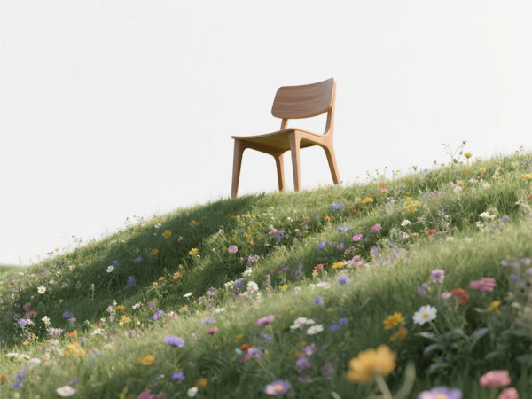 Minimalist Chair on Hill
