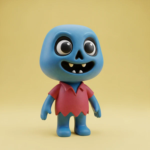 Blue Skull Cartoon