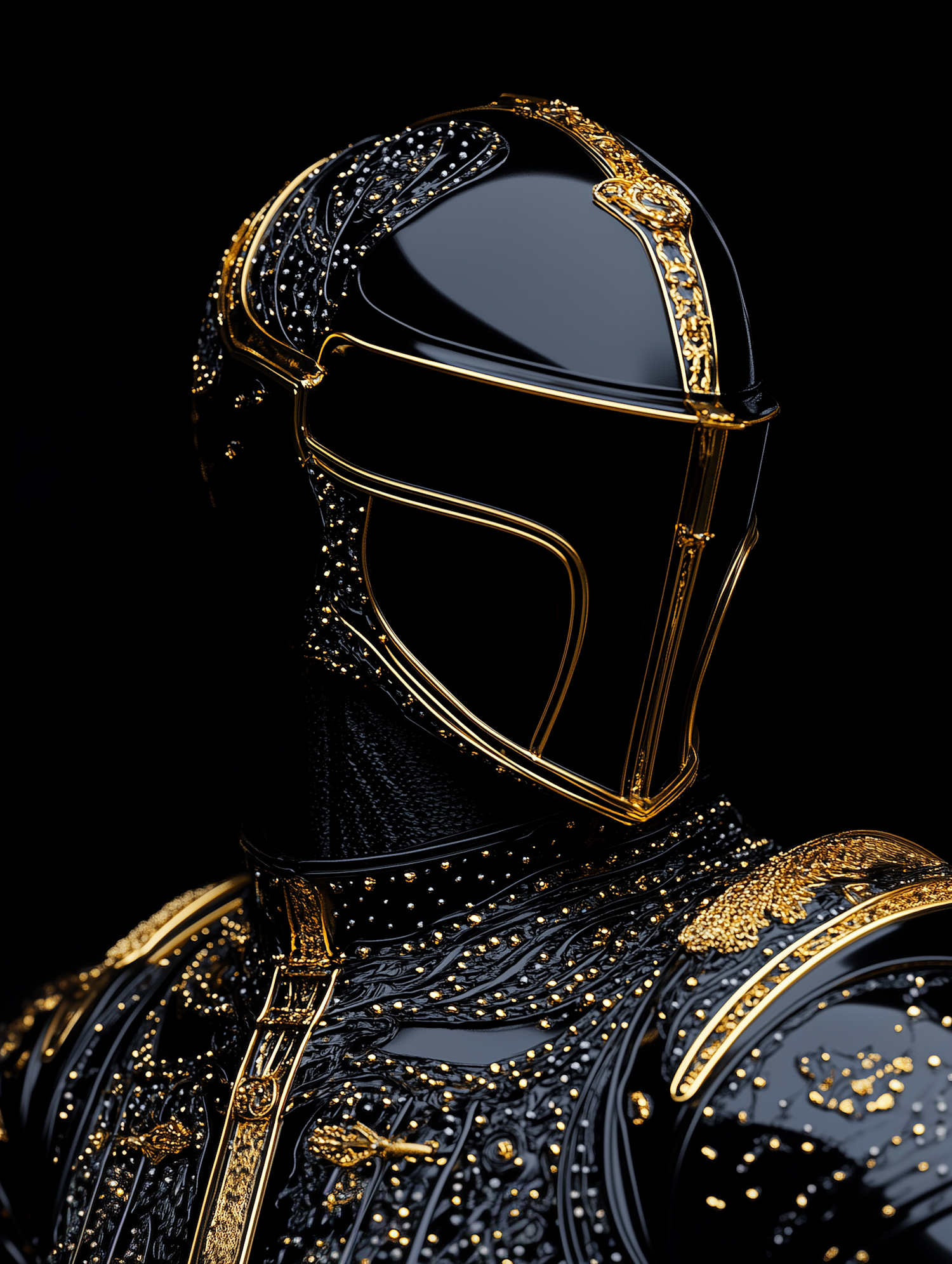 Ornate Black and Gold Armor