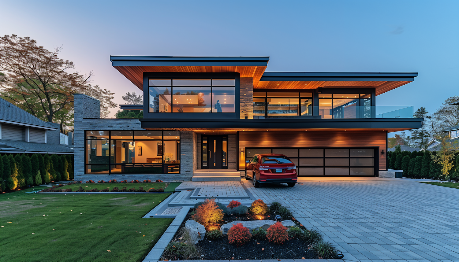 Modern House at Twilight