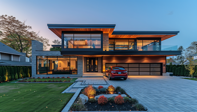 Modern House at Twilight