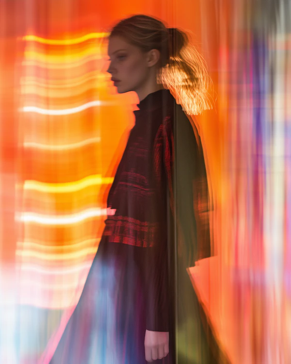 Blurred Profile in Vibrant Swirls