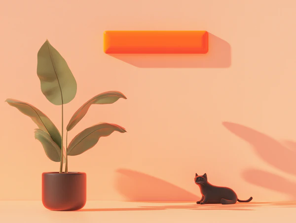 Minimalist Peach Scene