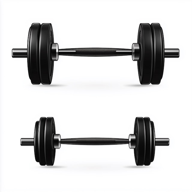 Modern Black Dumbbells