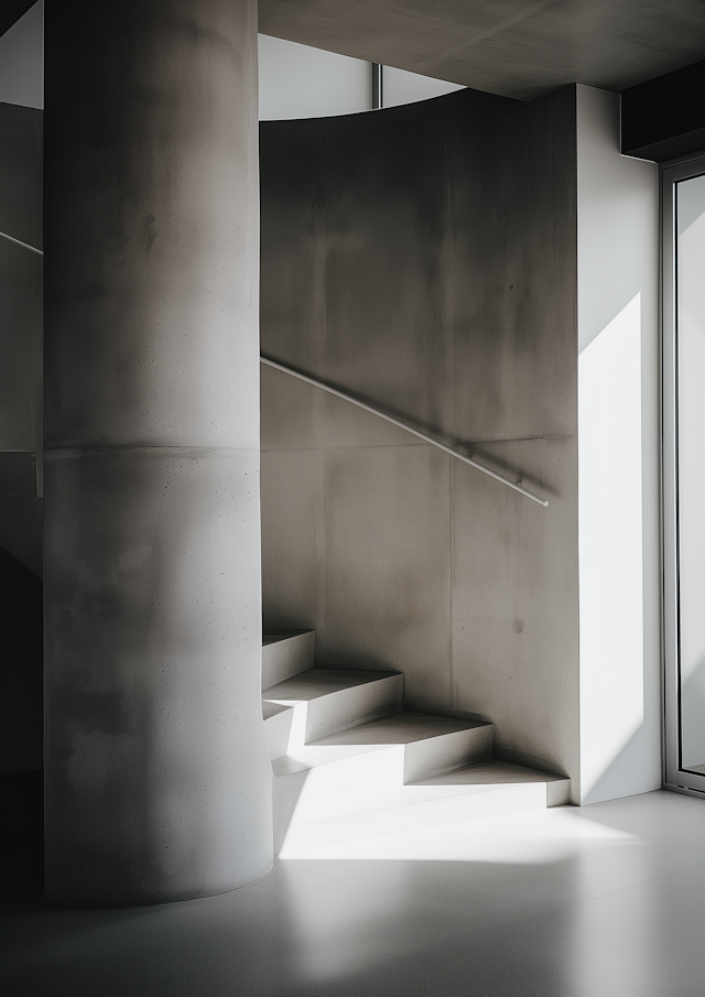 Minimalist Spiral Staircase Interior