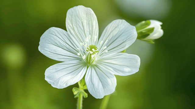 Delicate White Flower Close-Up