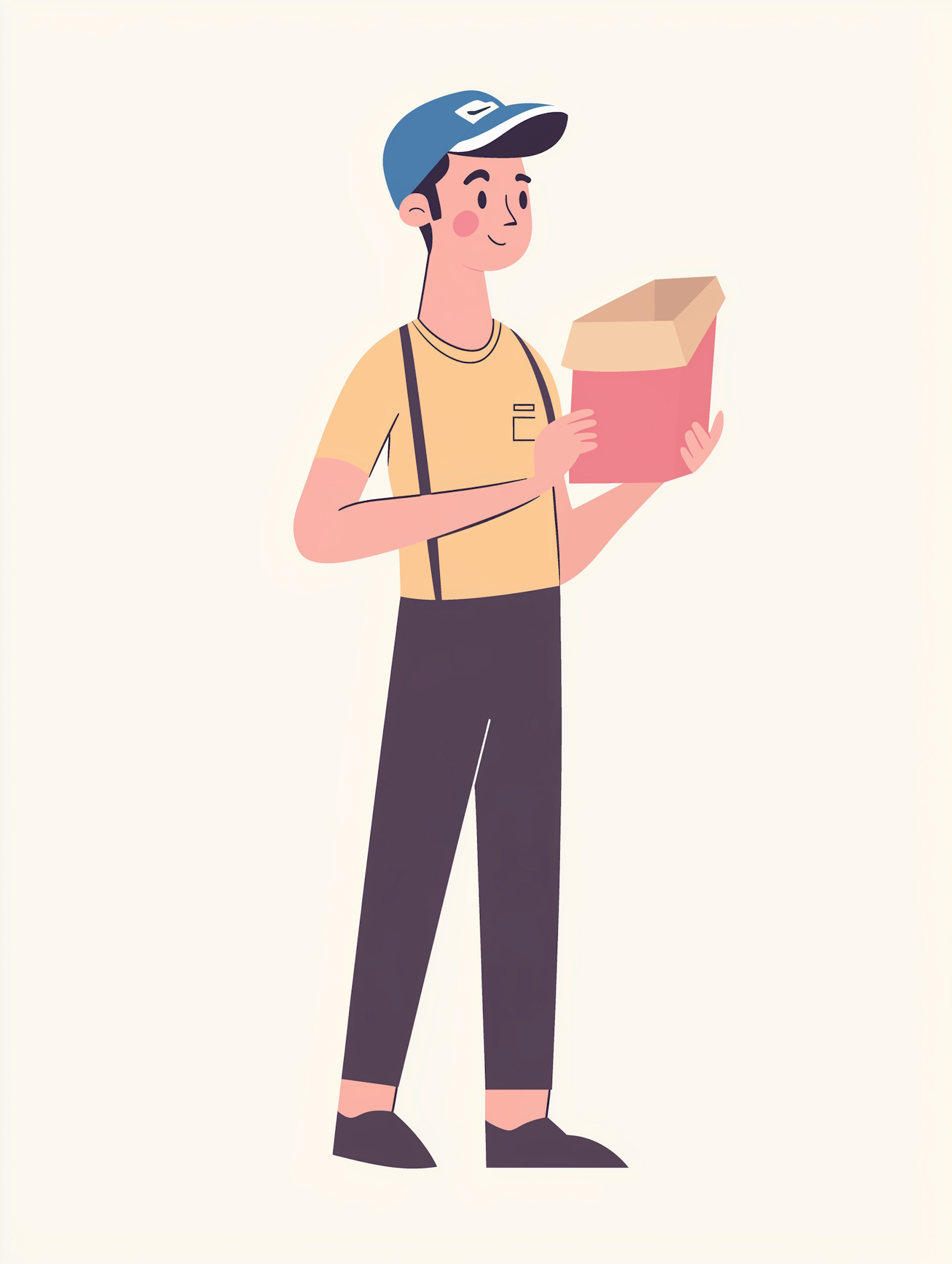 Cheerful Delivery Person Illustration