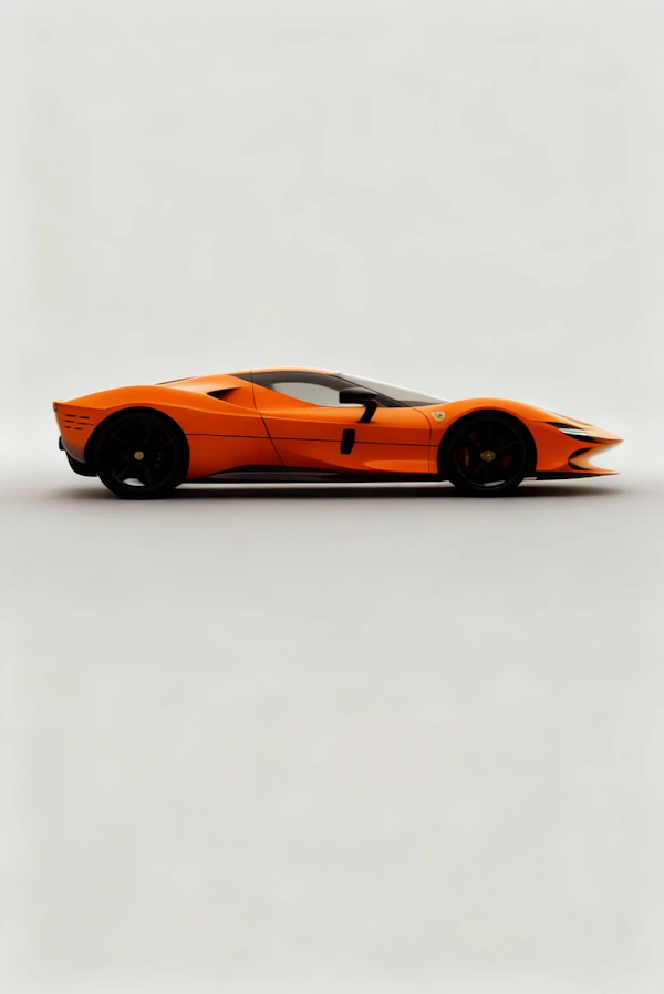 Vibrant Orange Sports Car