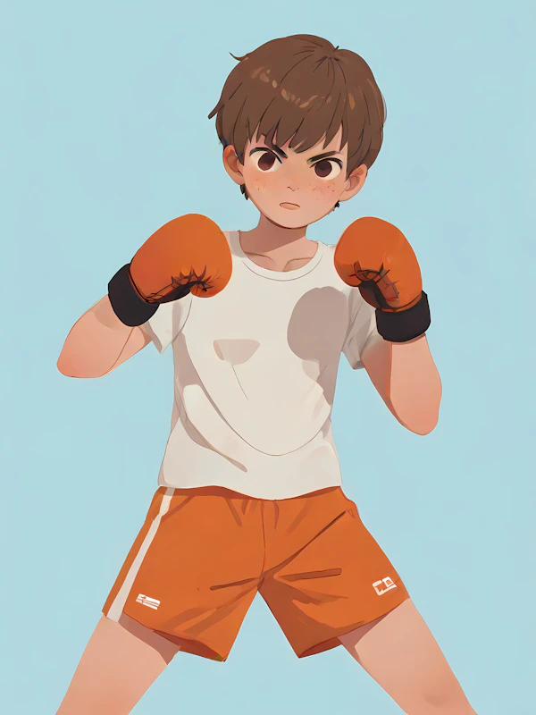 Young Boxer in Action