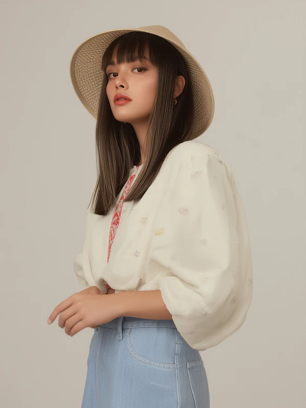 Woman in Straw Hat