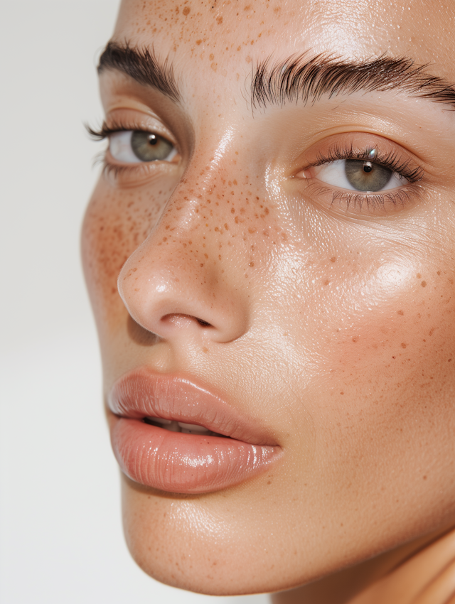 Close-up of Freckled Face