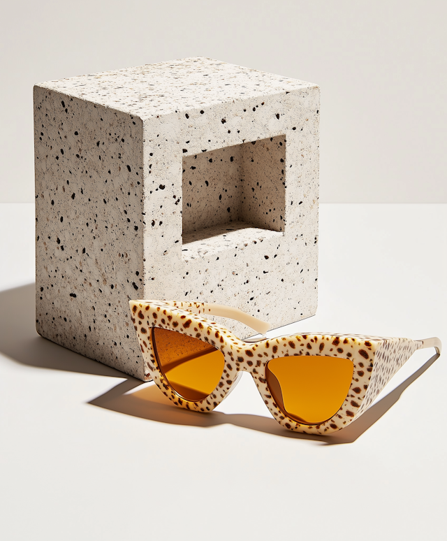 Stylish Sunglasses on Concrete Block