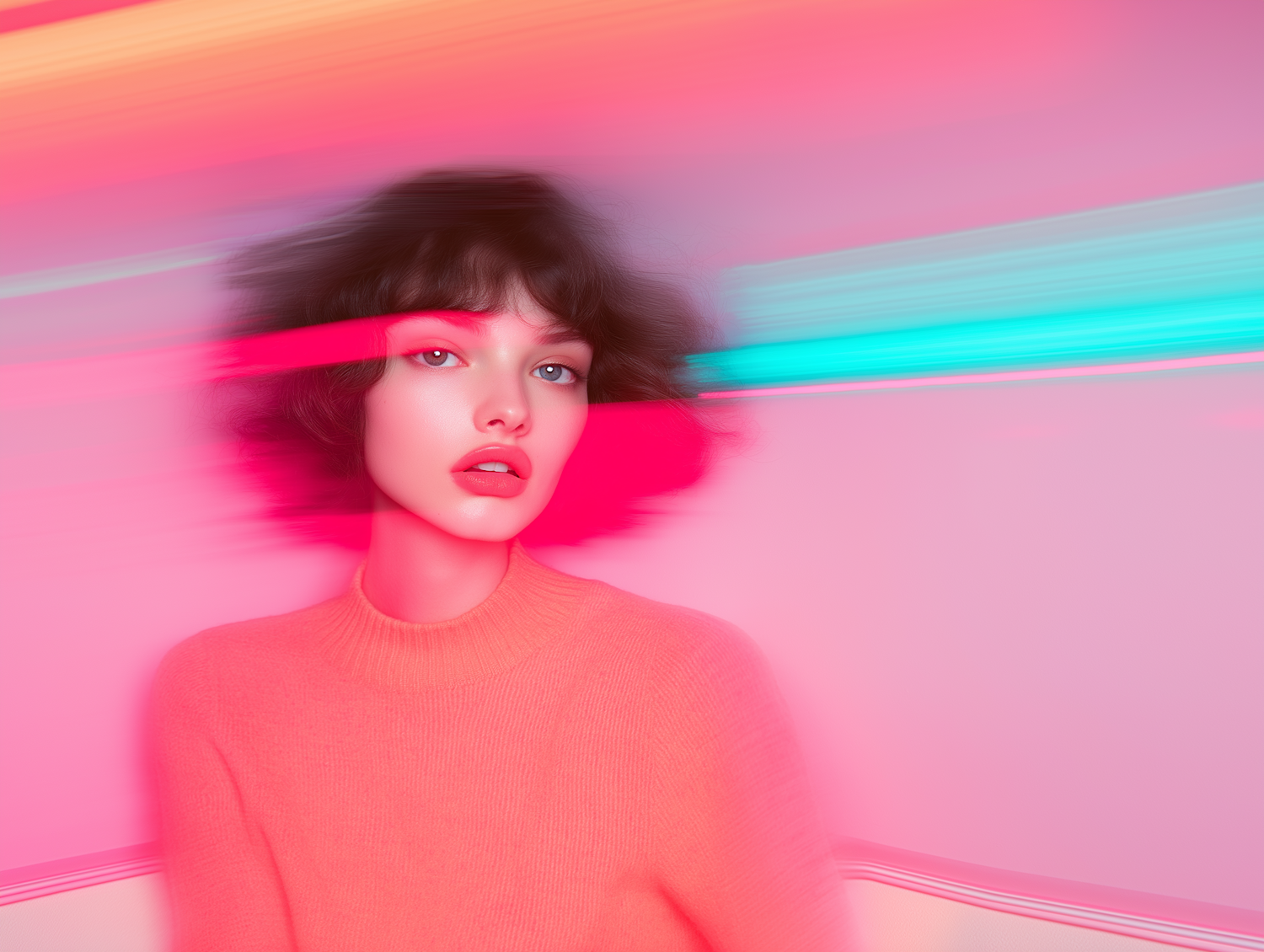 Vibrant Portrait with Motion Blur