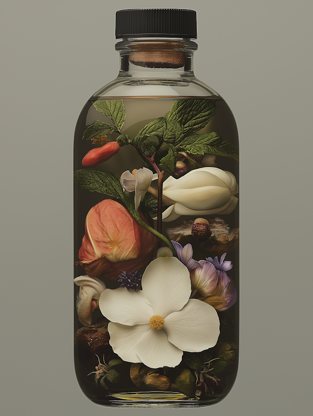 Floral Glass Bottle