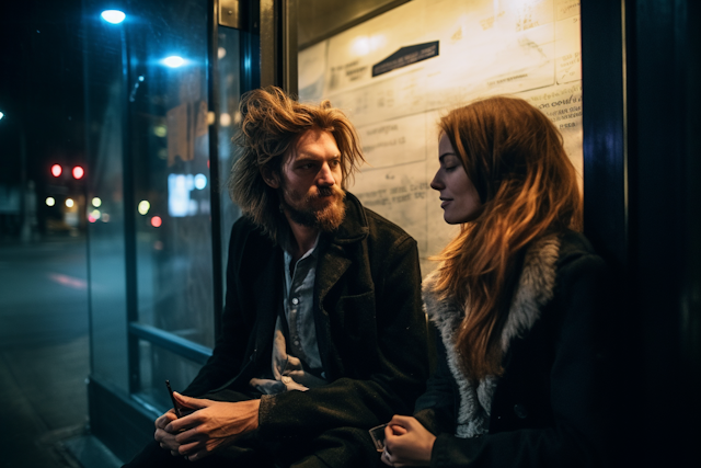 Urban Respite: An Intimate Night at the Bus Stop