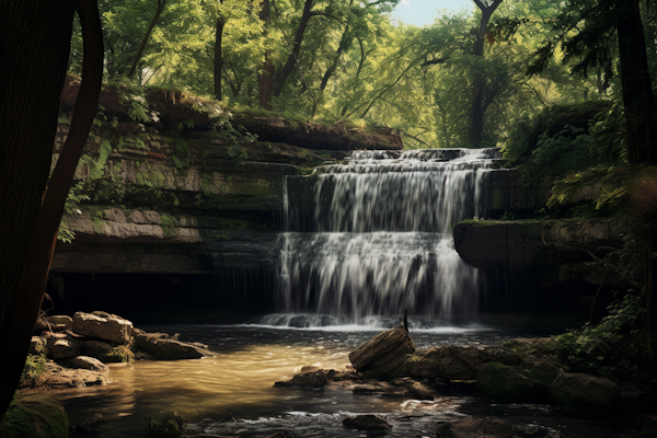 Tranquil Forest Waterfall