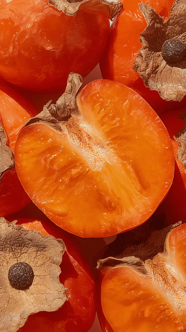 Ripe Persimmons Close-Up