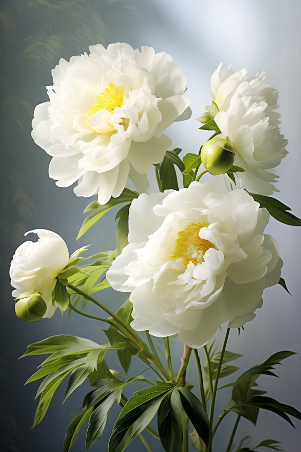 Serene Peony Blossoms in Spring