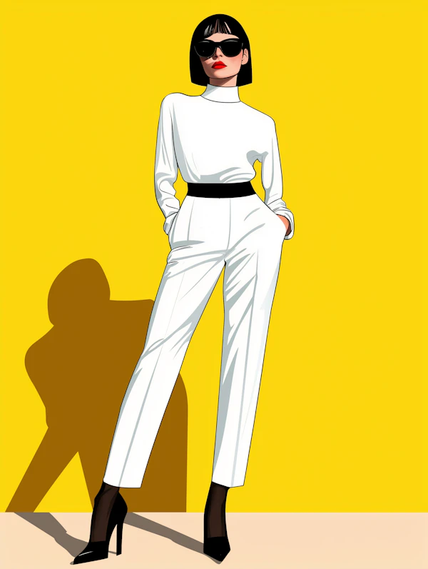 Stylish Woman Against Yellow Background