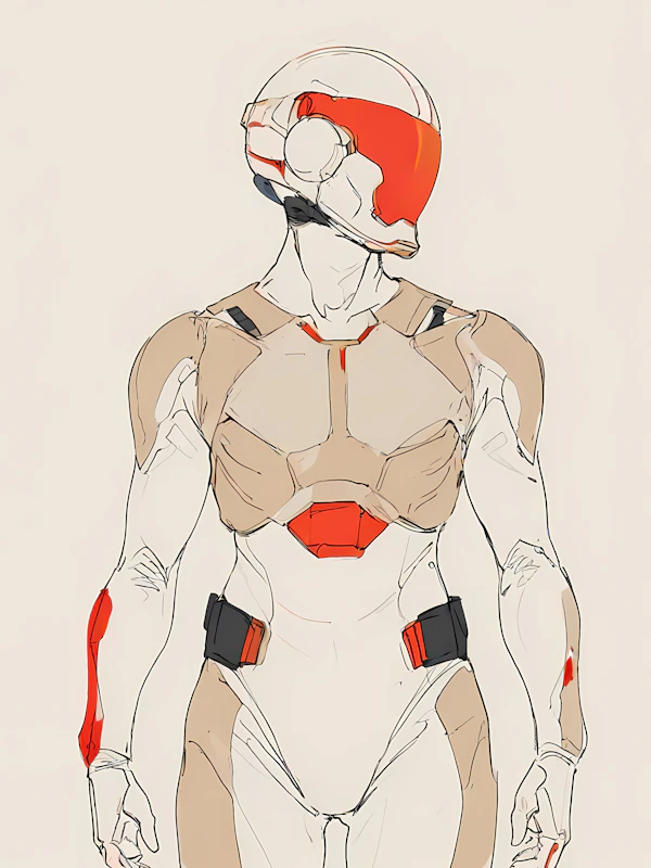 Futuristic Humanoid in Armor